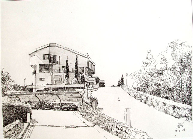 Santa Clara Country Hotel (Pousada )  pen and pencil on paper - 28 x 20 cm