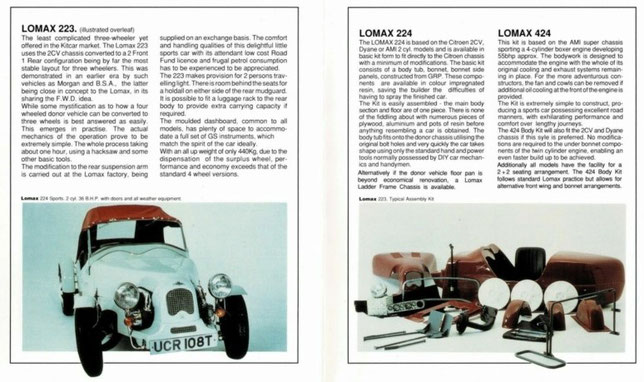 lomax car documentation brochure 223 224