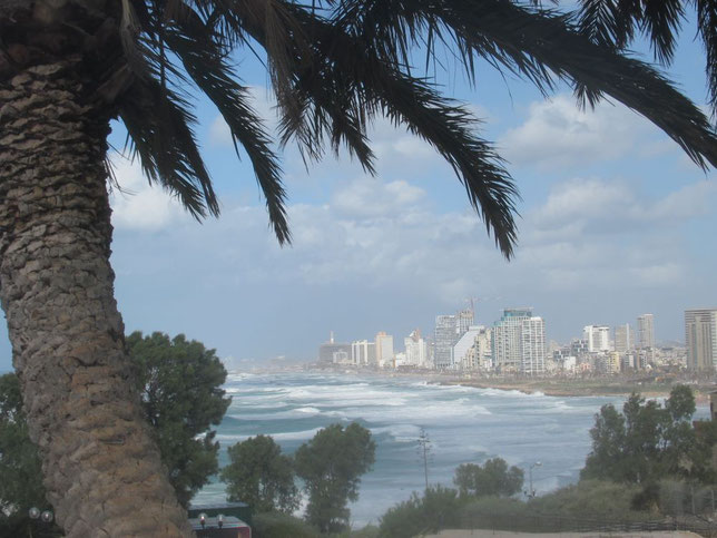Blick von Jaffa auf die Skyline Tel Avivs.