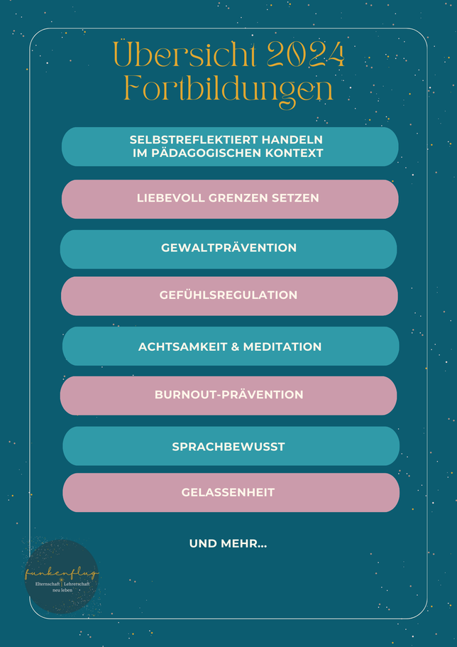 Fortbildungen Berlin Brandenburg Funkenflug Coaching Selbstreflexion, Gewaltprävention, Gefühlsregulation, Gelassenheit, Stressmanagement
