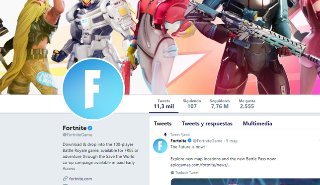 Twitter oficial de Fortnite Epic Games