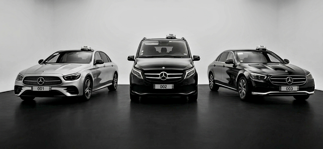 Notre flotte complète de véhicules Mercedes classe E et V. 