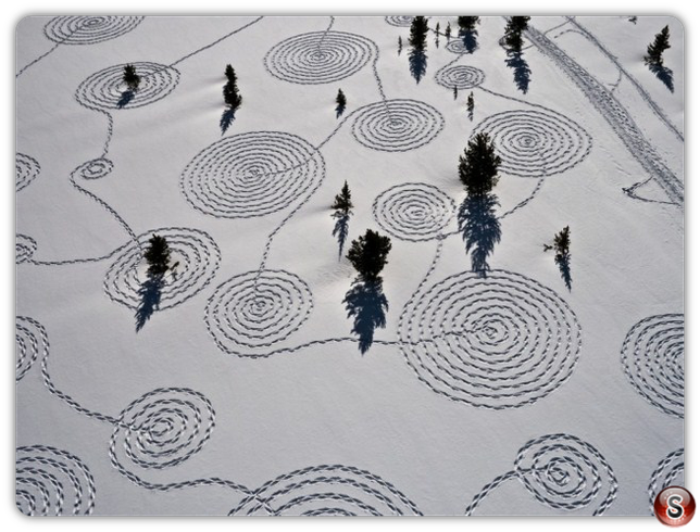 Giant Snow Drawing Art - by Sonja Hinrichsen