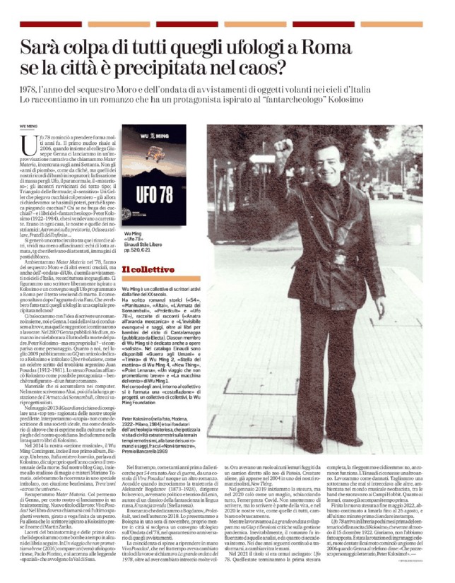 Articolo su Peter Kolosimo by Wu Ming 