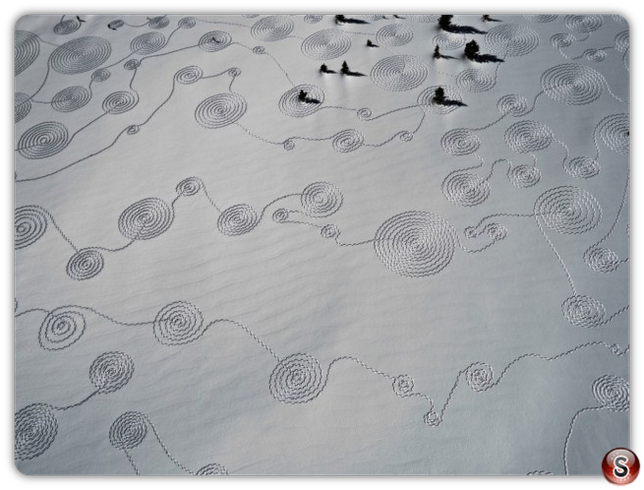 Giant Snow Drawing Art - by Sonja Hinrichsen