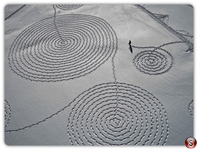 Giant Snow Drawing Art - by Sonja Hinrichsen