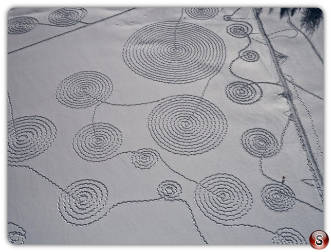 Giant Snow Drawing Art - by Sonja Hinrichsen