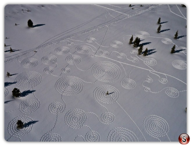 Giant Snow Drawing Art - by Sonja Hinrichsen