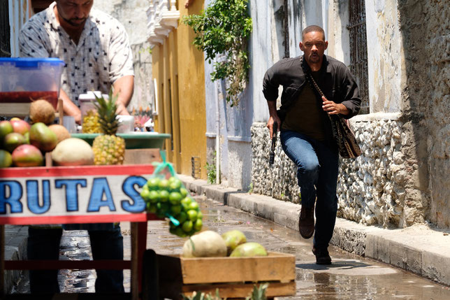 Dans les rues de Carthagène (Colombie), Will Smith court pour échapper à un tueur lancé à ses trousses (©Paramount Pictures).