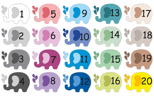 Farbauswahl Wandaufkleber Elefant