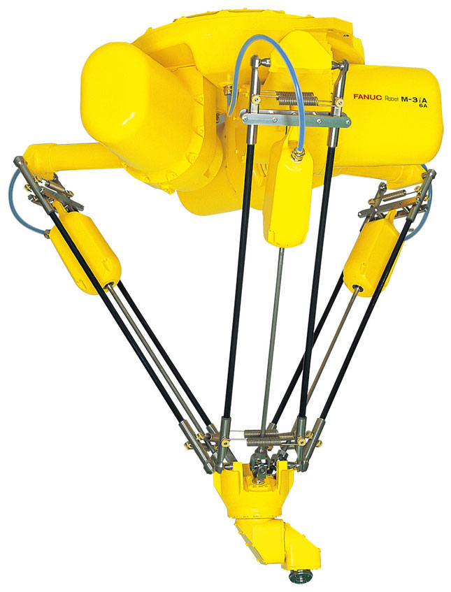 パラレルリンクロボット (いくつかの腕を同時に(パラレル)に動作させるロボット)