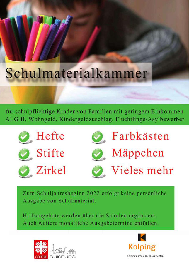 Plakat Schulmaterialkammer