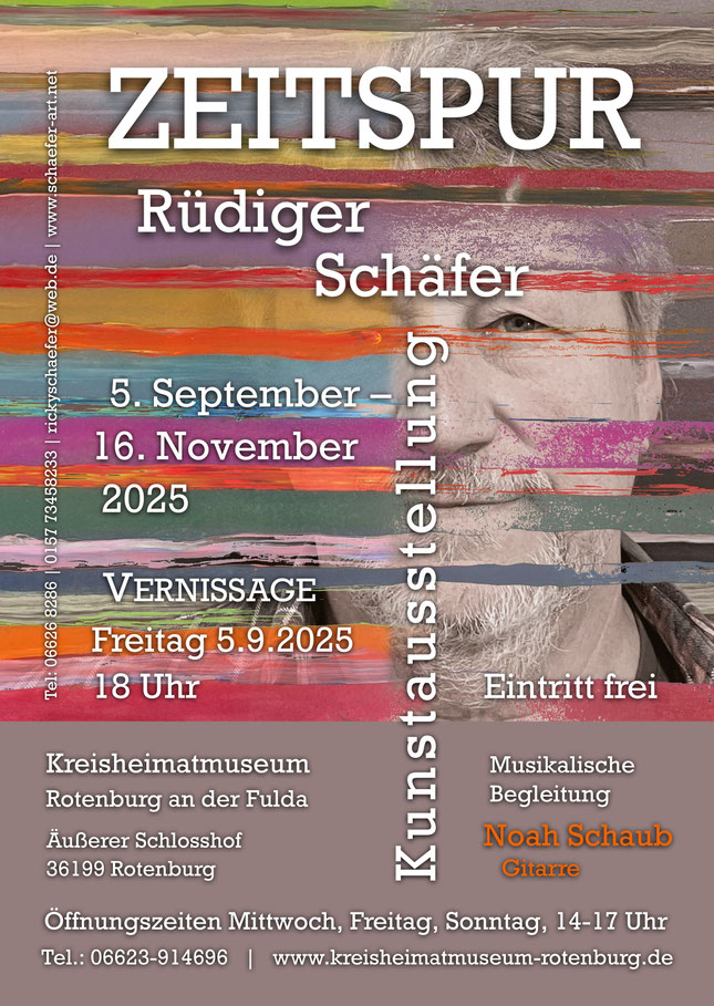 Einladung zur Ausstellung Zeitspur von Herrn Rüdiger Schäfer vom 05.09.-16.11.25 im Kreisheimatmuseum