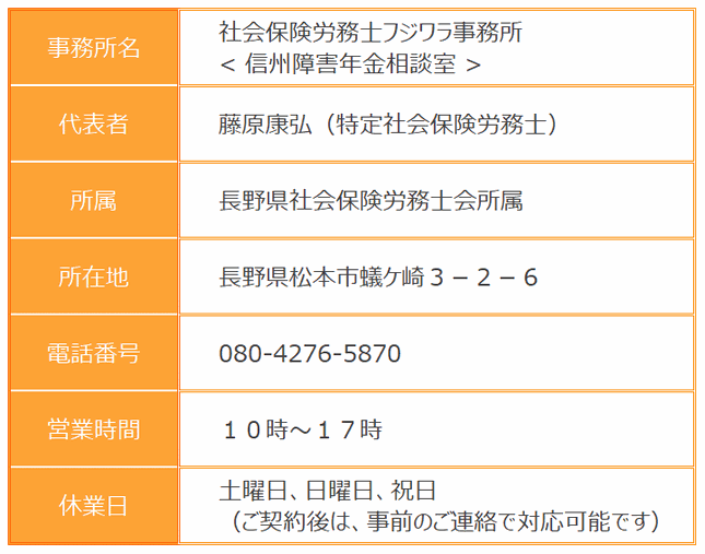 長野県松本市　信州障害年金相談室