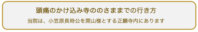 頭痛の駆け込み寺ののさままでの行き方。正麟寺内にあります。