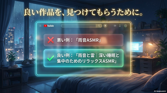 結論：タイトルと概要欄がかなり重要です