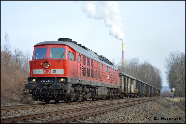 Selbige Wagen bringt die Lok 5 Tage später voll wieder nach Großkorbetha. In Chemnitz-Borna erwischte ich die Fuhre