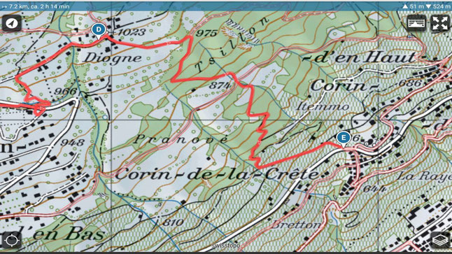 Wanderplan Bisse de Lens