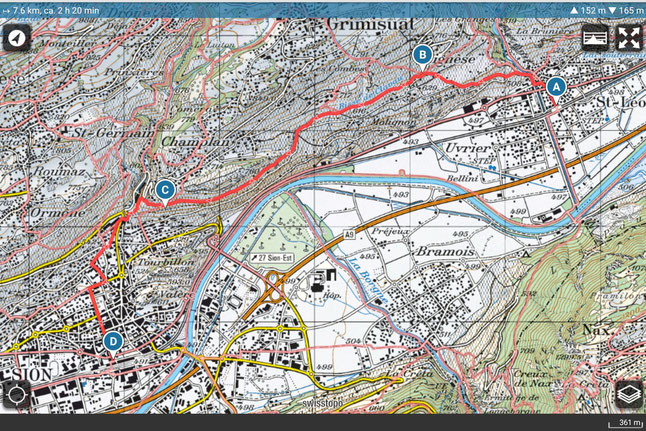 Wanderplan Bisse de Clavau 