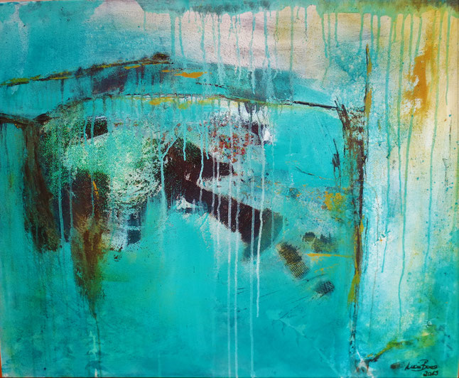" Ich will meine Seele tauchen... " , mixed media " , 100 x 80 cm , BNr. 312