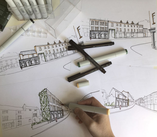 Vision Sketch for Margate Regeneration by Heidi Mergl Architect