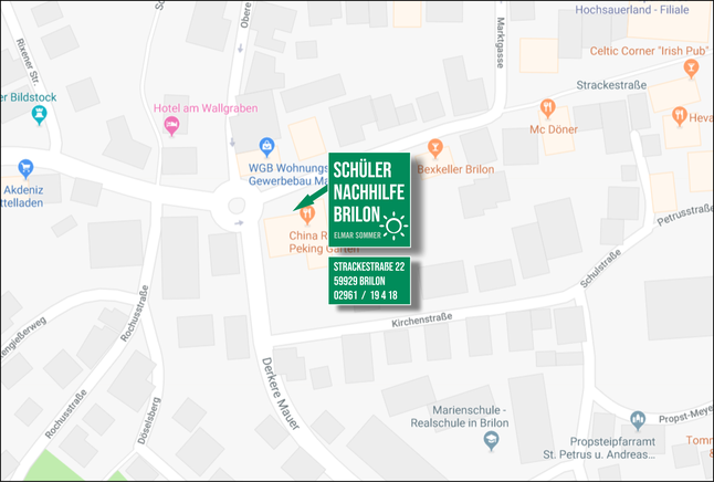 Schüler Nachhilfe Brilon. So findet man uns.