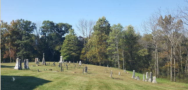 Corn Creek Baptist Church Cemetery. Photo courtesy of Tina Mitchell Boutall for the Trimble County Historical Society of Kentucky. 14 Oct 2017