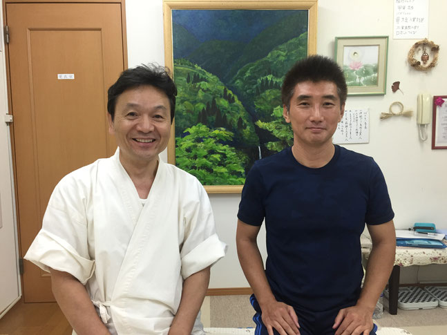 飽田謙二先生と山岡哲也の写真