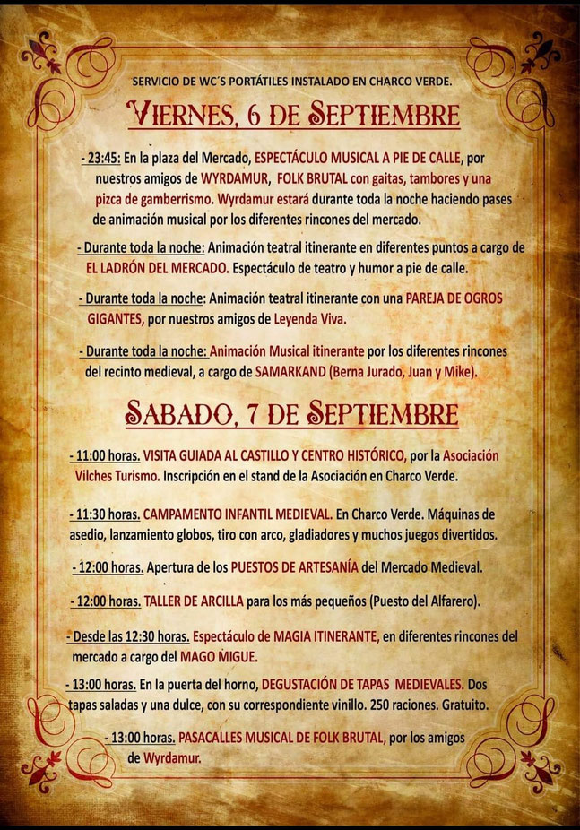Programa de las Fiestas Medievales de Vilches