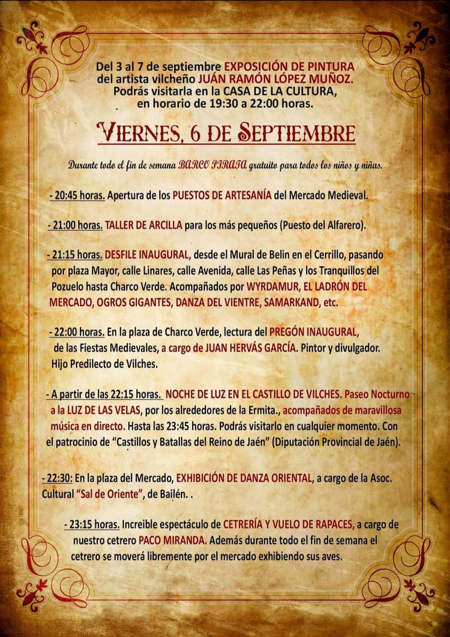 Programa de las Fiestas Medievales de Vilches