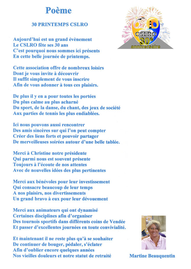 Comment Organiser Ses Journées à La Retraite Poemes De Martine Beauquentin Asso Cslro