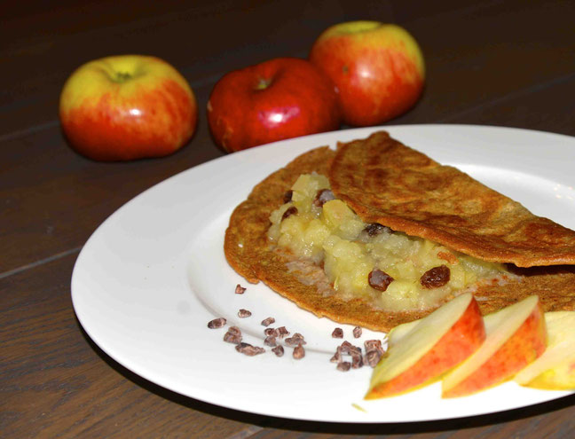 vegane Pfannkuchen mit Apfel