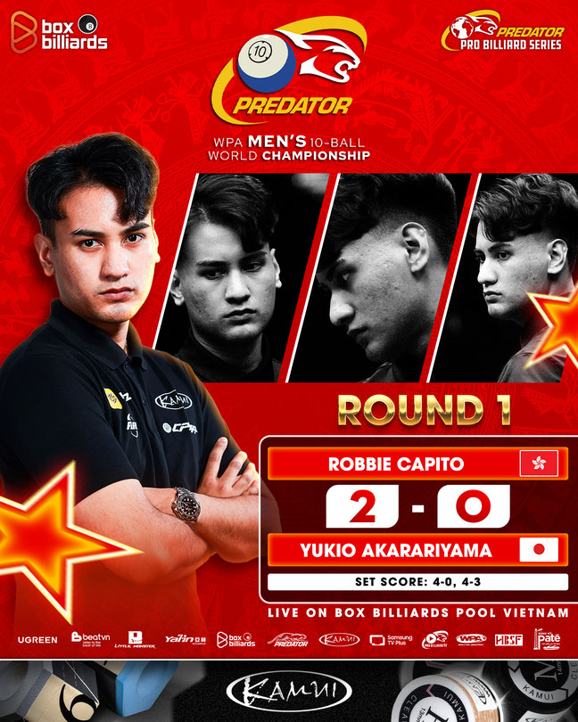 ロビー・カピト（香港）が赤狩山幸男に勝利