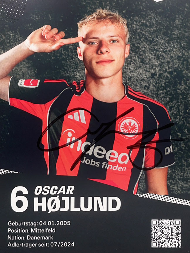 Autograph Oscar Hojlund Autogramm