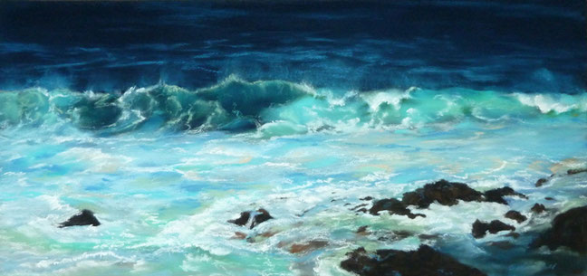 "Ho ´okipa Beach at night" Pastell