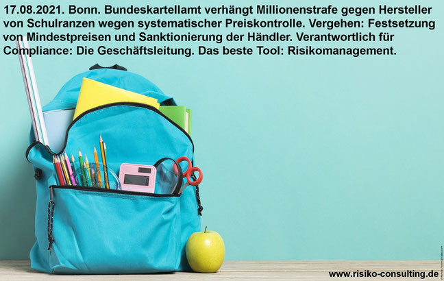 Compliance-Verstoß. Bußgeld. Geschäftsleitung haftet. Lösung: Risikomanagement.