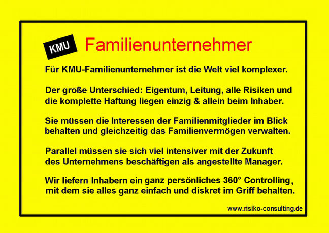 Persönliches Kontrollsystem für Familienunternehmer