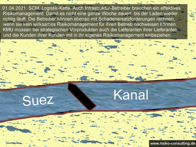 Suez Kanal gesperrt - Risikomanagement für Infrastruktur-Betreiber