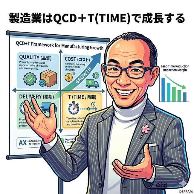 ▲製造業はQCD+T(TIME)で成長する