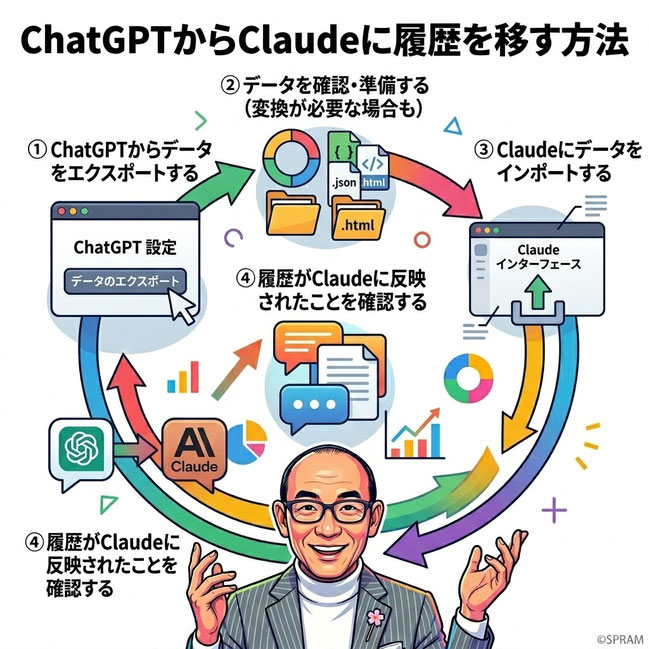 ChatGPTからClaudeに履歴を移す方法