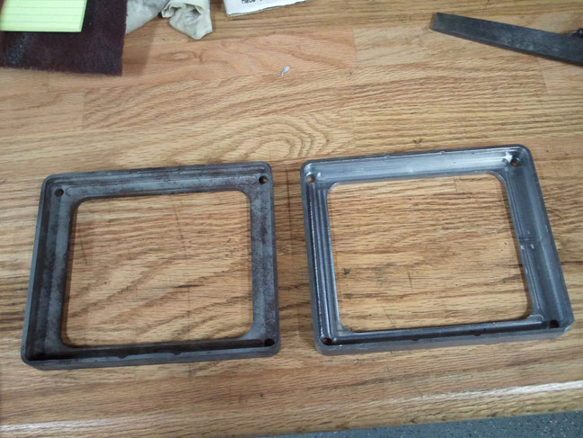 The part on the left is aluminum, cracked, and costs almost $300 to replace. We made the one on the right from ballistic steel. It should never crack or need replacement.