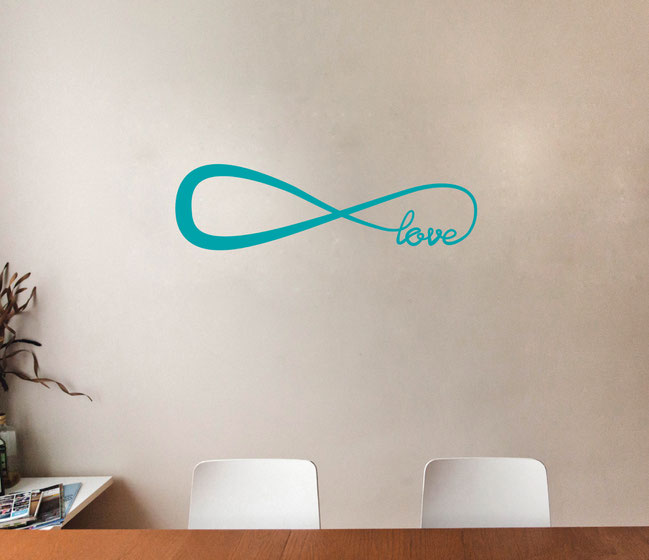 Infinity Love symbol vinyl wall art decal from www.wallartcompany.co.uk comes in loads of colours