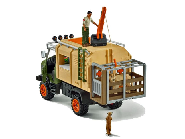 Die Besonderheit im Schleich Paket 42475 Grosser Truck Tierrettung ist die mobile Arztpraxis.