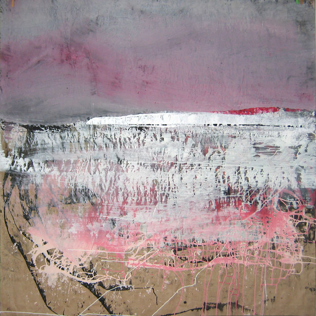 "13-118" - Acrylique sur krafts encollés, 150 x 150 cm, 2013