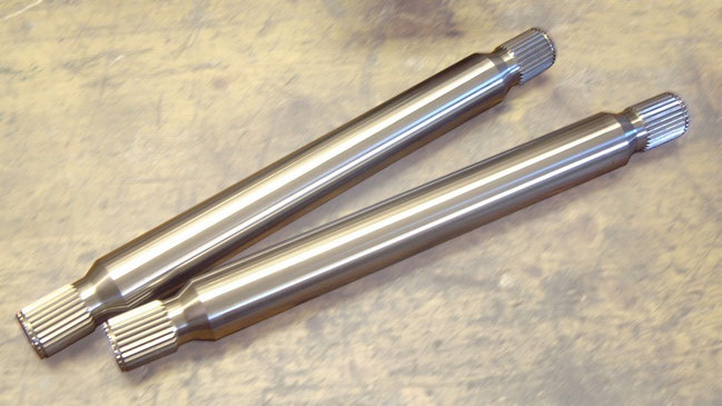 The finished hollow drive shafts prior to heat treatment and painting