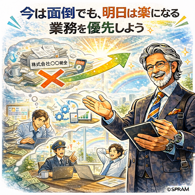 今は面倒でも、明日は楽になる業務を優先しよう