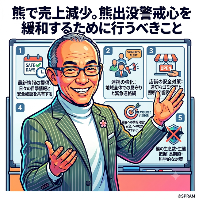 熊で売上減少。熊出没警戒心を緩和するために行うべきこと