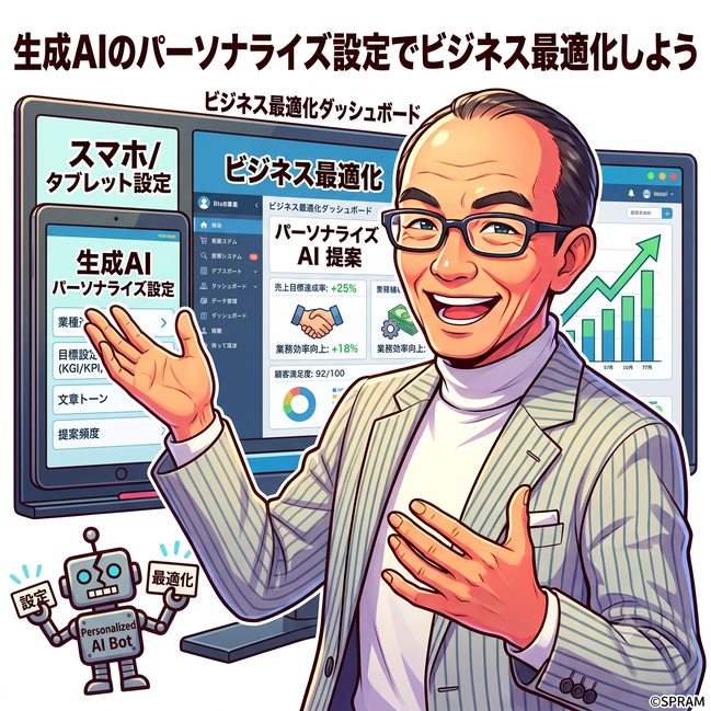 ▲生成AIのパーソナライズ設定でビジネス最適化しよう