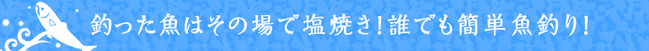 釣った魚はその場で塩焼き！誰でも簡単魚釣り！
