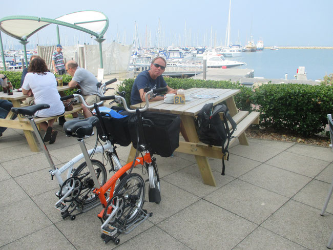 Fahrradpause im Ex-Olympiahafen Portland